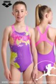 ARENA GIRL'S LIGHT TRICKS SWIMSUIT SWIM PRO BACK 008309990 JR