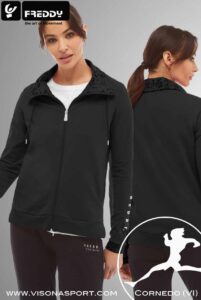 FREDDY FELPA LEGGERA CON ZIP COLLO ALTO GRAFICA S4WTRS5 ♀