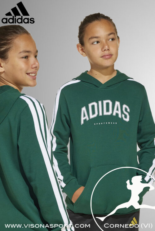 ADIDAS FELPA COTONE GARZATO M C COLLEG HOOD JM7358 JR - immagine 10